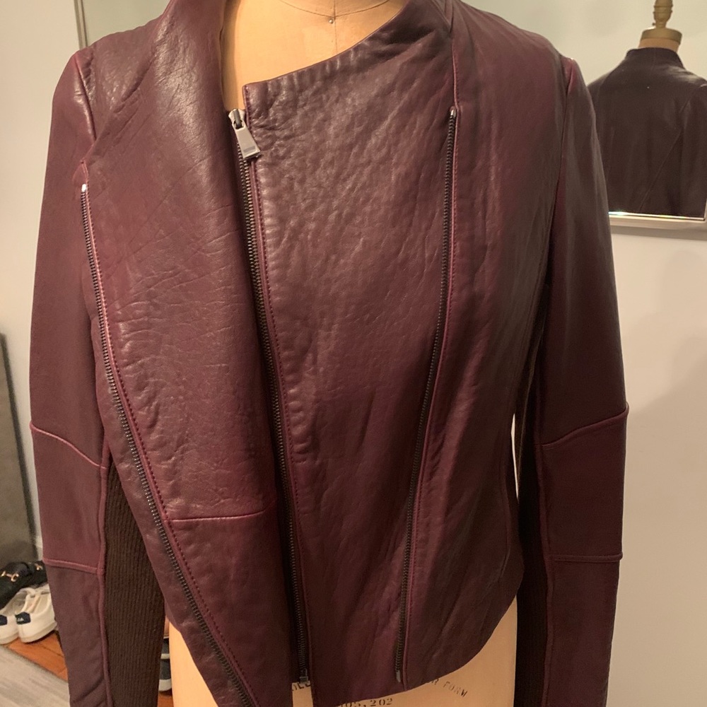Vince Rib Panel Leather Jacket - image 2